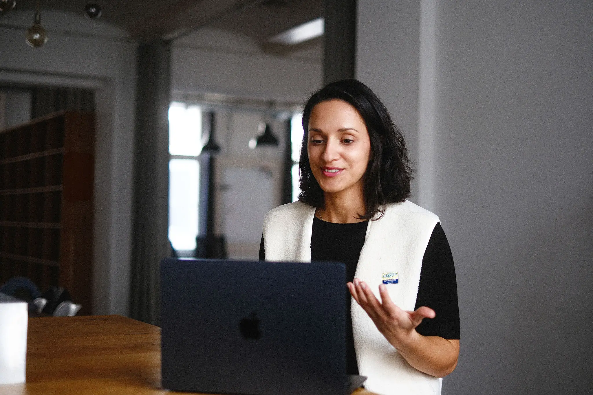 Jamaine Pulat in a working session at a laptop